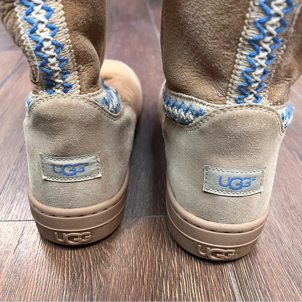 UGG Wonen’s Vintage Sundance Revival Tall Shearling Sand Boots SZ 9 - Picture 8 of 13